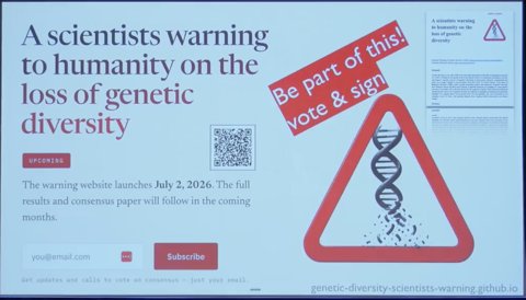 The warning announcement slide at the SMBE Copenhagen plenary